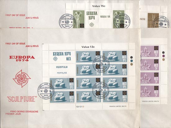Malta 1974 Europe sheets on cover - Click Image to Close
