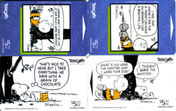 N-Zeeland, Charlie Brown, 4 kaarten ongebr. - Klik op de afbeelding om het venster te sluiten