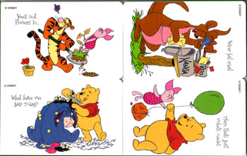N-Zealand, Winnie de Pooh, part 3, 4 cards, new - Click Image to Close