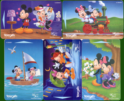 N-Zealand, Mickey deel 3, Minnie Mouse, 5 cards, new - Click Image to Close