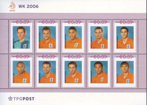 2006 Persoonlijke Postzegel WK, met o.a. v.d.Vaart - Click Image to Close