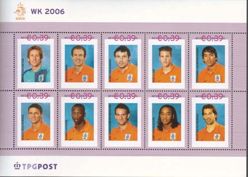 2006 Persoonlijke postzegel WK, met o.a. v.d.Sar - Click Image to Close