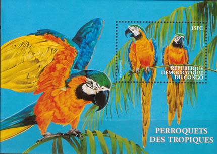 Congo, parrots MS. - Click Image to Close
