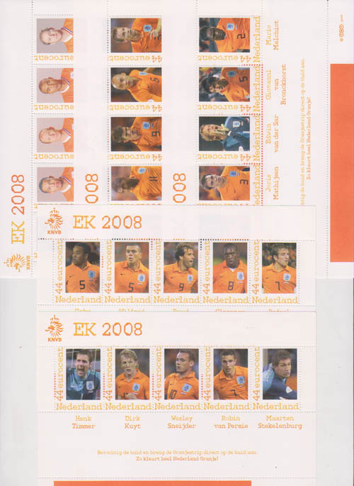Voetbal EK 2008, 5 velletjes in mapjes, 30 zegels - Click Image to Close