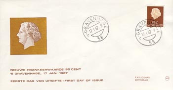 1967 Nieuwe frankeerwaarde, 0,95 gulden - Klik op de afbeelding om het venster te sluiten