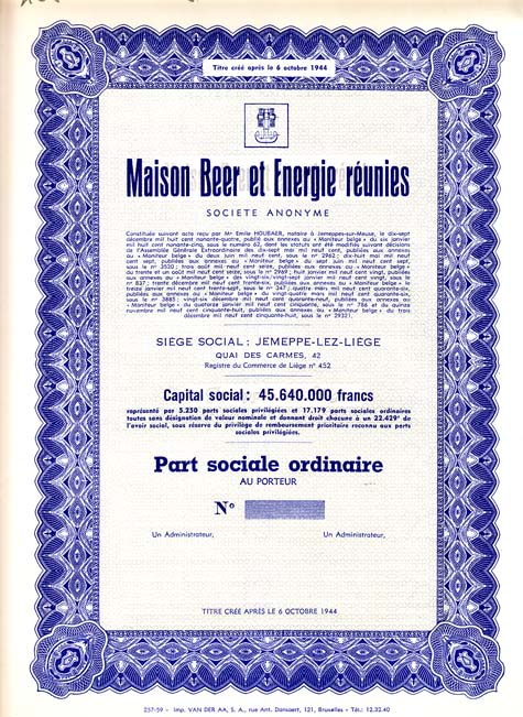 1958 Maison Beer et Energie reunies, Luik - Klik op de afbeelding om het venster te sluiten