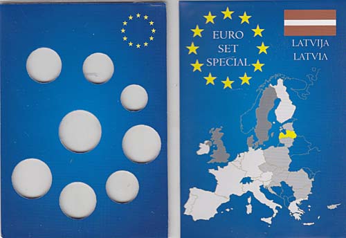 Euromapje voor setje van Letland - Click Image to Close