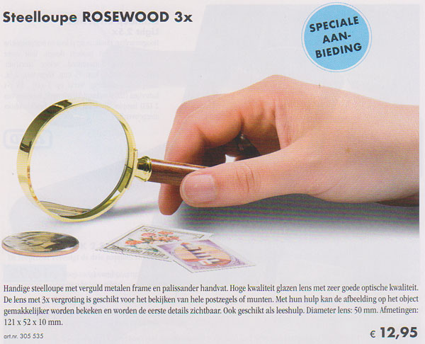 Steelloupe, luxe uitvoering met glas lens, vergr. 3x - Click Image to Close