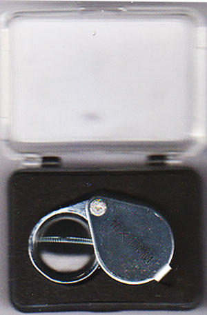 Precisie loupe in foudraal, metaal en 10x vergrotend - Klik op de afbeelding om het venster te sluiten