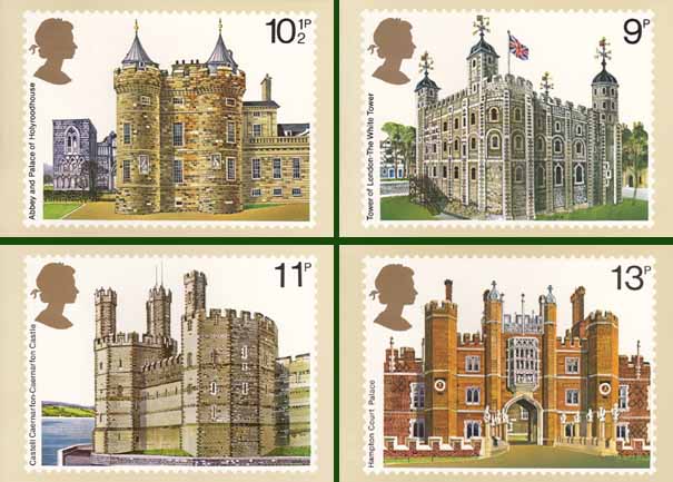 Engeland 1978, 4 kaarten Historische gebouwen - Klik op de afbeelding om het venster te sluiten