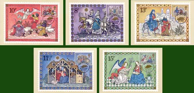 England 1979, 5 cards Christmas - Click Image to Close