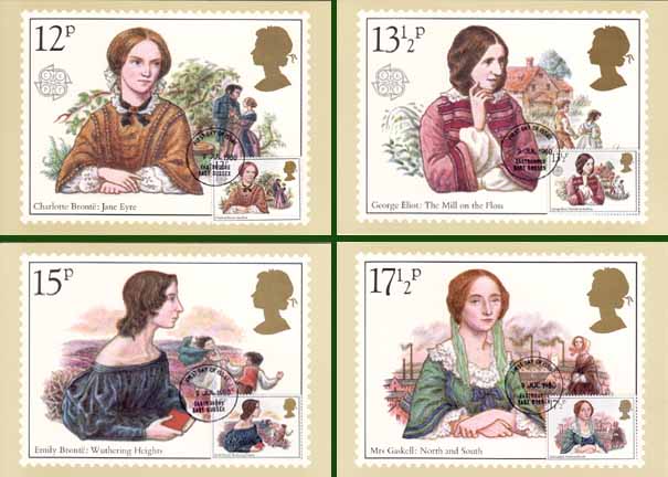 England 1980, 4 cards famous authoresses - Click Image to Close