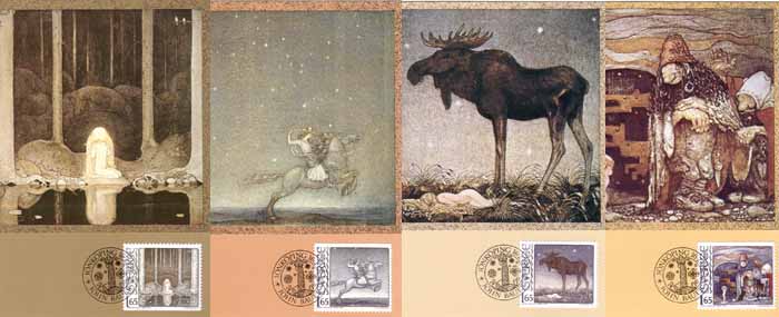 Zweden 1982, 4 kaarten, kunst, MK.02/05 - Klik op de afbeelding om het venster te sluiten