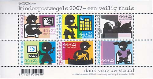 2007 Blok Kinderzegels, veilig thuis - Klik op de afbeelding om het venster te sluiten