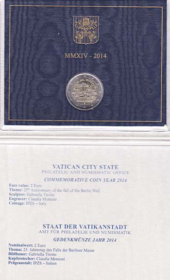 2014 Vaticaan 2 EURO in mapje - Click Image to Close